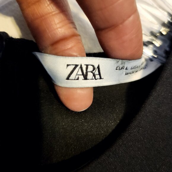 Zara | Women's Classic Little Black Mini Cocktail Dress (US Size Large) - Picture 2 of 10